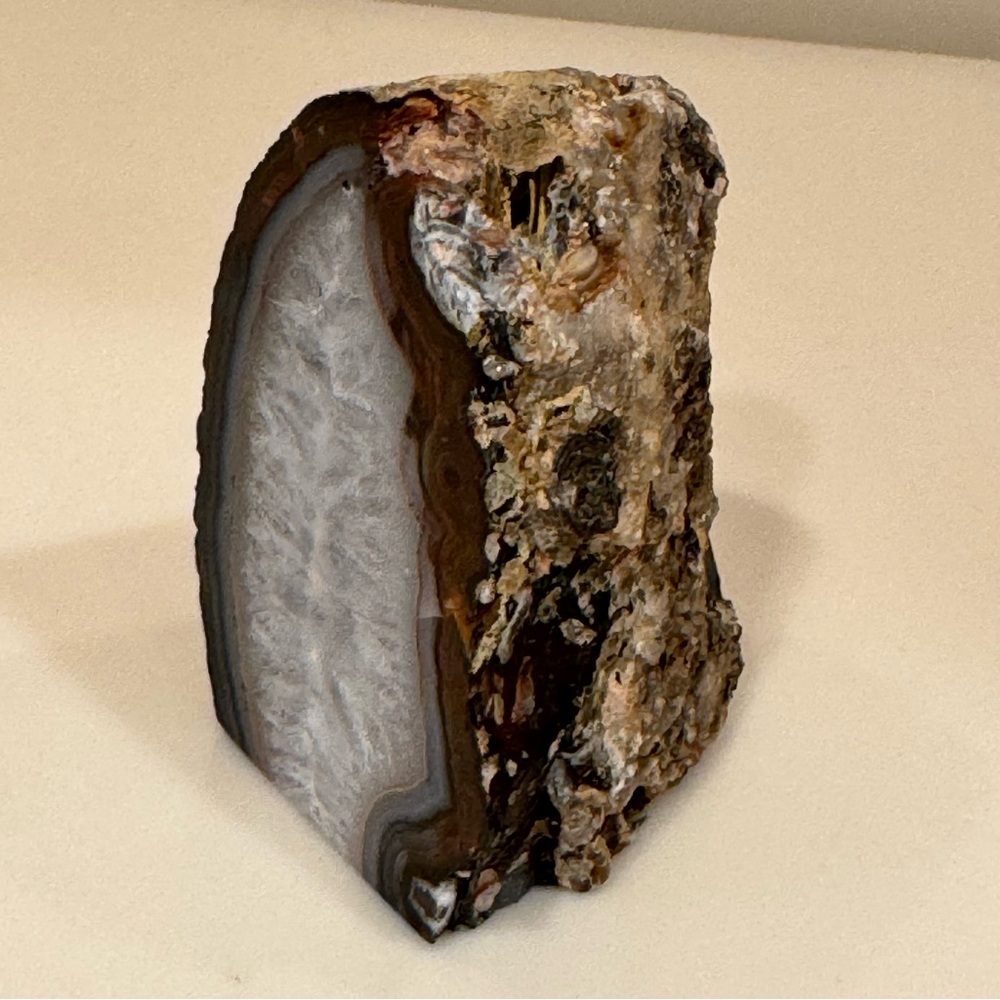 Polished Agate Crystal Geode Bookend Display Piece - Picture 3 of 11